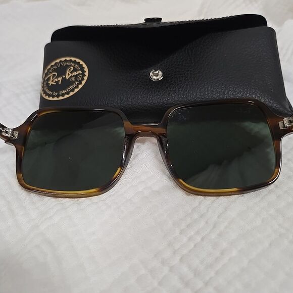 Ray Ban Sunglasses RB 1973 954/31 SQUARE II Frame Italy Striped Havana Women’s - Picture 6 of 10